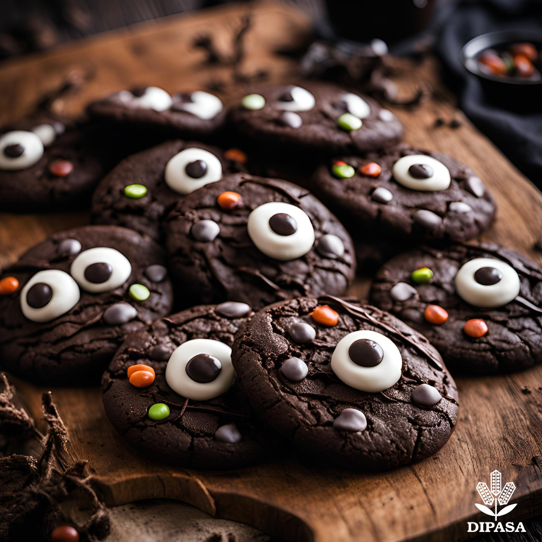 Spooky Chocolate Black Tahini Cookies